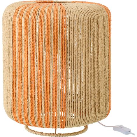 Lampe à Poser Corde "Chase" 39cm Orange & Naturel (1/5)