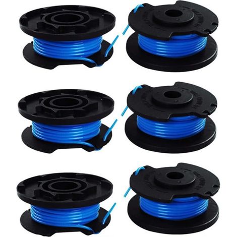 Bobine de rechange pour coupe bordure Ryobi   Ligne 0,065 pouce   Compatible avec Ryobi One+ AC14RL3A   11 ft/6 paquets