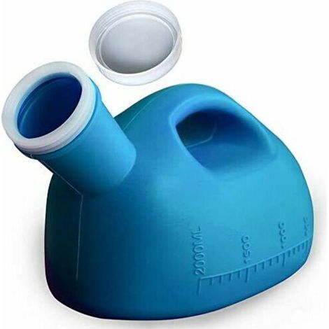 Urinoir hommes avec couvercle Tasses à urine anti-éclaboussures de grande capacité de 2000 ml pour l'hôpital, l'incontinence, les personnes âgées, les voyages, le camping (1/5)