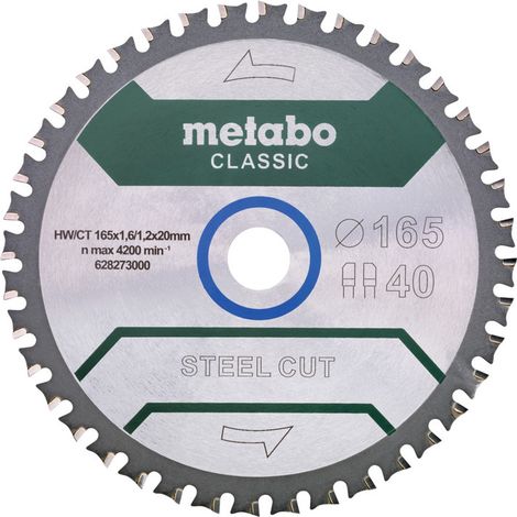 Metabo Kreissägeblatt Seel Sandwich Stahl 165x20mm 40 Zähne für Metallsägen