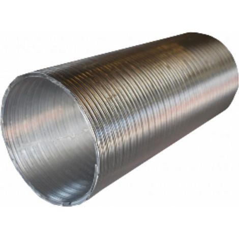 FPLUS tubo alum.flexible 120mm.plata 1.5mt. , Tubo flexible con lámina de Aluminio corrugada en color plata para evacuación de humos y gases de tipo domestico e industrial. Ventila