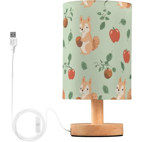 Kcldeci Lampe de chevet en forme d'écureuil et glands pour (1/5)