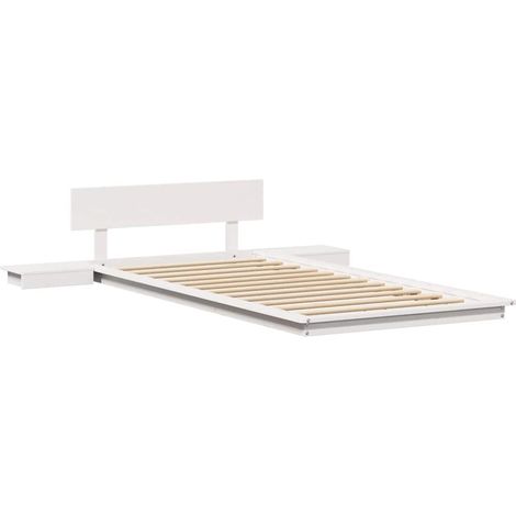Lit simple,Lit adulte,Cadre de lit Blanc 90 x 200 cm bois CFW9034322 (1/5)