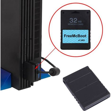 Carte mémoire McBoot pour PS2 32 Go en plastique noir, compatible console PlayStation 2, accessoire de stockage pour jeux et sauvegardes (1/5)