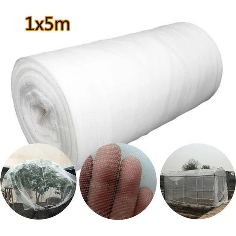 (1 x 5m) Filet anti insectes de jardin de 60 Mesh, filet anti insectes de jardin potager, filet anti oiseaux de lutte antiparasitaire de serre