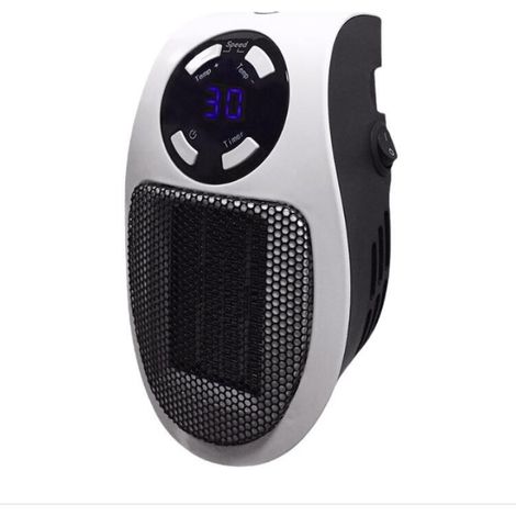 Chauffage électrique local 500 W (2 m²), 2 vitesses de ventilateur, contrôle de la température 1530 °C, minuterie de 1 à 12 heures, arrêt automatique F2210WH