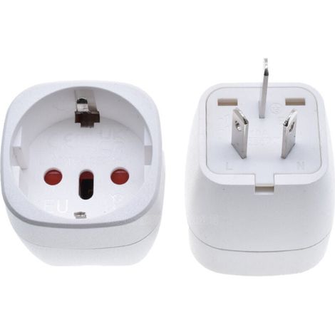 2 Pièces Adaptateur Prise Anglaise, Adaptateur de Voyage France vers UK, Adaptateur de Prise pour Irlande, Angleterre, Ecosse, Dubaï, Malte, Adaptateur Type G (Blanc) (1/4)