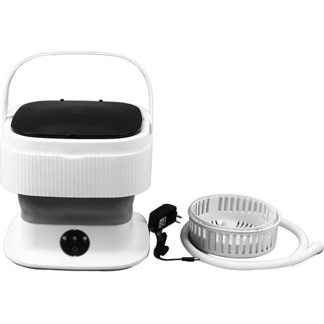 Jeffergarden Machine à laver pliable, capacité de 10l, Mini lave-linge Portable pour vêtements de bébé, sous-vêtements et chaussettes, prise US, 100 à 240V, gris (1/5)