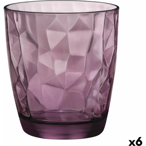 BORMIOLI vasos dof diamond purpura 39 cl , Caja 6 vasos DOF Diamond púrpura 39 clVaso de diseño en vidrio de color prensadoColor en masa de vidrioResistente al choque t (1/3)