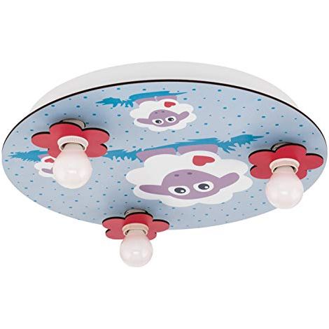 LALELU LAMPADA DA SOFFITTO ACCIAIO BIANCO E LEGNO COLORATO, PORTALAMPADE E14 (1/3)