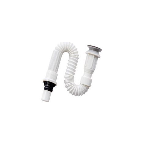 Flexibler Waschbecken-Siphon mit integriertem Abfluss, G1 1/4"-Anschluss, mit Metallfeder (1/5)