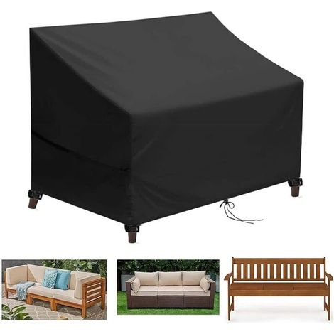 Housse de banc de jardin, housse de banc de jardin 3 places et extérieur, housse de protection pour salon de jardin, housse en tissu Oxford 420D pour canapé de jardin, imperméable, coupe-vent, anti-UV