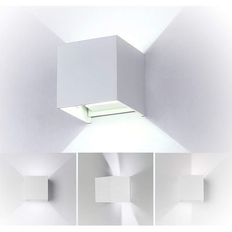 Wandlampe LED Dimmbar, 7W Aluminum Modern Wandleuchte Innen Licht up Down Wandlicht für Wohnzimmer, Flur, Balkon, Treppen - Kaltweiss 6000K (Weiß)