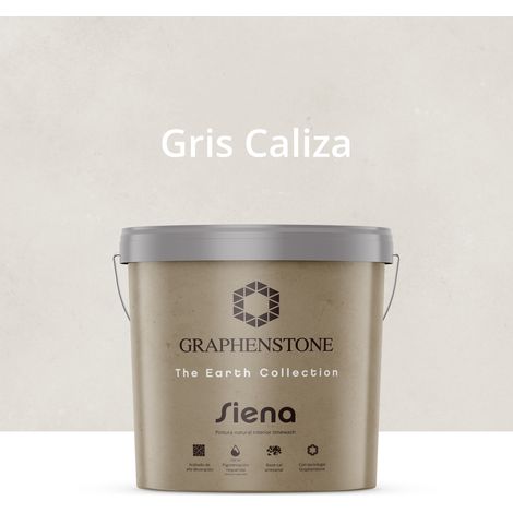 Pintura Ecológica INTERIOR Efecto LIMEWASH Base Cal SIENA Color GRIS CALIZA 12L