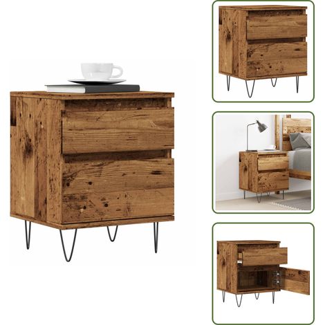 vidaXL Nachttisch Altholz-Optik 40x35x50 cm Holzwerkstoff (1/5)