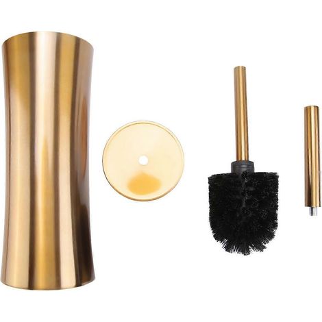 Brosse de toilette dorée à long manche, kit de nettoyage de salle de bain, outil de nettoyage AC (1/5)
