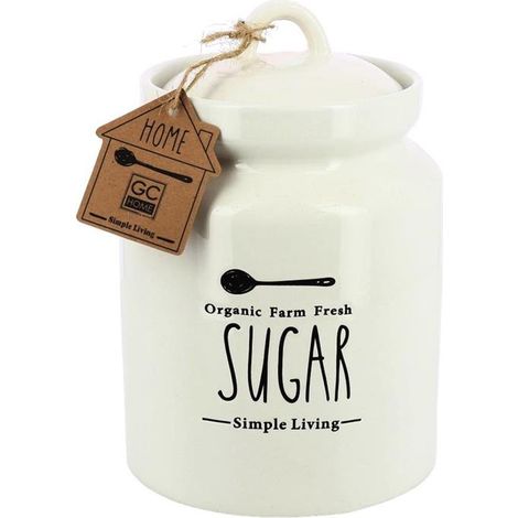 1 PZ Barattolo da Cucina per Sale Zucchero o Caffè in Ceramica 12 x 12 x 17 cm