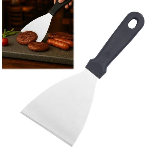 Spatule Triangulaire Professionnelle en Acier Inoxydable, Spatule Coudée pour Pâtisserie, Cuisine, Plancha, Pizza, 24.5 cm x 9.8 cm (1/5)