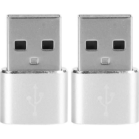 USB-C-auf-USB-Adapter aus Aluminiumlegierung zum Laden und zur Datenübertragung (2 Stück, Silber) (1/5)