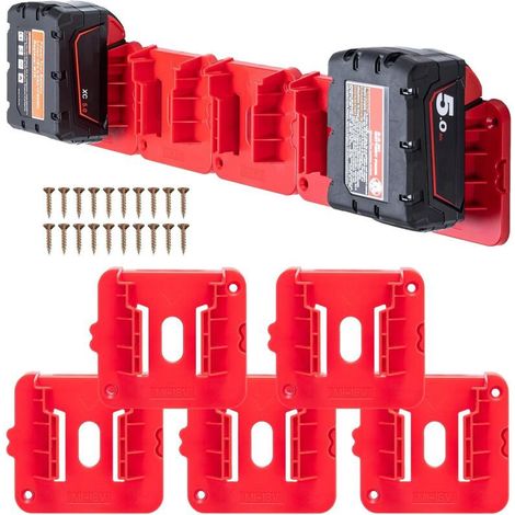 Batteriehalter für Milwaukee M18 18V-Akkus, Wandhalterung für Werkstattwagenregal, Werkzeugkasten, 10er-Pack (1/5)