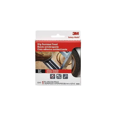 3M 610B-R1X180 Safety-Walk Nastro Antiscivolo Autoadesivo per Interni ed Esterni Lunghezza 4.5 m Larghezza 25 mm colore Nero