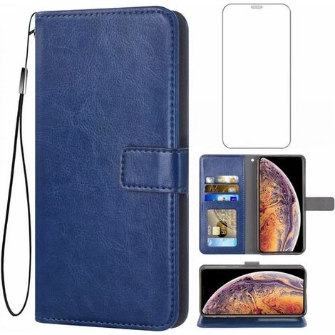 Coque iPhone XS étui cuir, housse flip porte-carte pour iPhone XS, protection robuste coque rabat magnétique, étui en cuir véritable pour Apple iPhone XS, accessoire élégant et résistant (1/5)