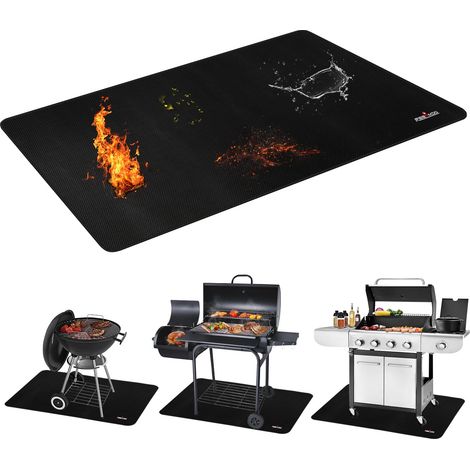 Tapis de barbecue grand format 70 x 48 pouces - Protection double face ignifugée et imperméable, résistant à l'huile et à la chaleur jusqu'à 2000 °F (1100 °C),适用于Blackstone (1/5)