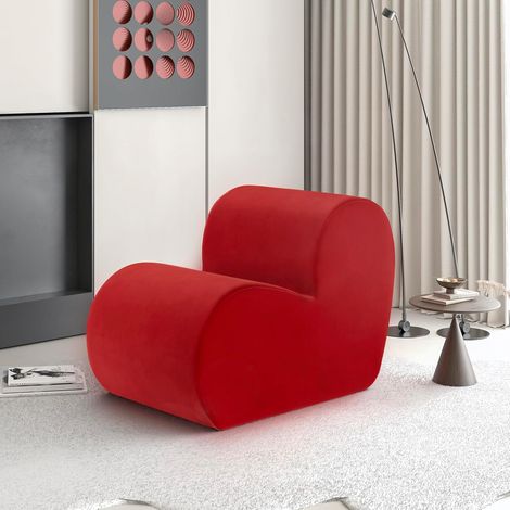 VERCART Einzelsofa-Sessel, herzförmiger Wohnzimmersessel aus Samt, Boden-Lazy-Sofa-Sessel für das Wohnzimmer (1/5)