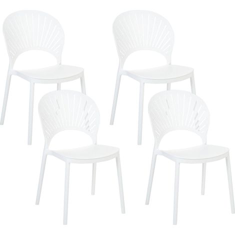 Set of 4 Garden Chairs OSTIA White