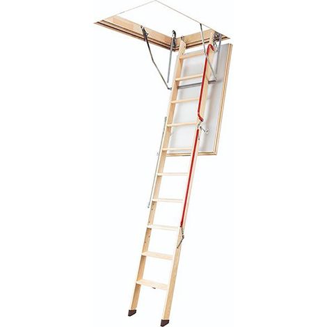 Matisère – Échelle télescopique escamotable en bois – Trémie 60 x 120cm – Hauteur 2.60 à 2.80m – Isolation thermique – LWL601202