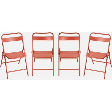 Silla de jardín plegable de acero, set de 4 (1/5)