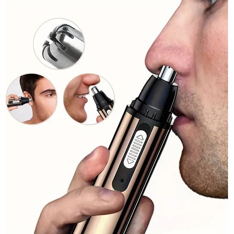 Tondeuse électrique pour poils du nez et des oreilles, rasoir à sourcils, épilateur de poils de nez pour hommes et femmes, rechargeable par USB, en acier inoxydable (1/5)