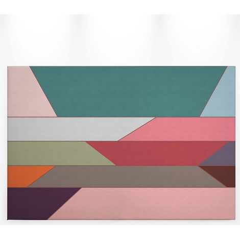 Tableau géométrique parfait salon moderne | Tableau chambre ado graphique multicolore | Tableau sur toile original couloir - 0,9 x 0,6 m (1/5)