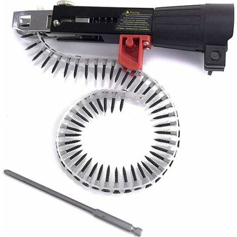 Vis automatique Spike Chain Pistolet à clous Adaptateur Pistolet à vis Auto Feed pour perceuse électrique Outil de travail du bois Perceuse sans fil Kit de fixation-LIAIKI (1/5)