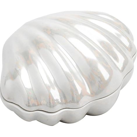 Boîte à Bijoux Coquillage Irisé 12 Cm en Céramique Émaillée Porte-bijoux Léger pour Femme Rangement Bagues et Colliers Décor Maison Présent Mariage (1/5)