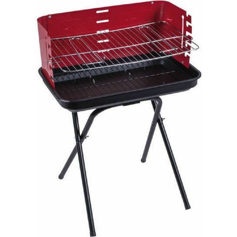 TrAdE Shop Traesio - Barbecue Portatile Da Viaggio A Carbonella Rettangolare Richiudibile Con Griglia -