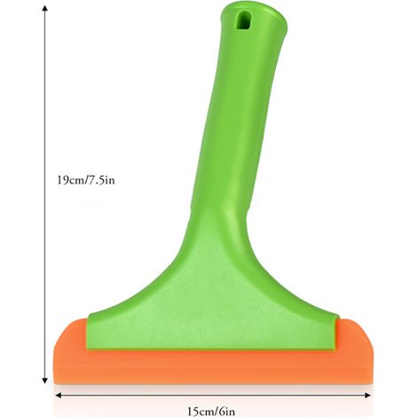 Raclette multi-usage en silicone pour pare-brise voiture, vitre douche et miroir, 19x15 cm, 4 couleurs, plastique, 1 pièce (1/5)