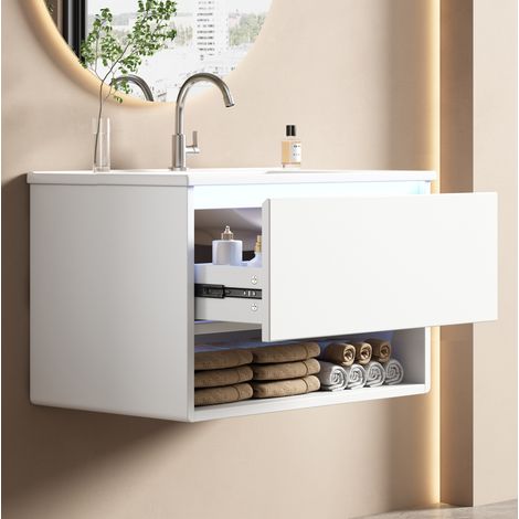 Mobile bagno sospeso con lavabo LED 76,5 cm OKMYHOME (1/5)