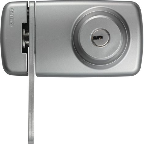 ABUS Tür-Zusatzschloss 7035S EK silber, mit Sperrbügel u. mit Innenzylinder (1/4)