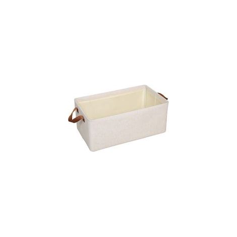 (1 pezzo/bianco, 47 x 28 x 20 cm) Scatola portaoggetti in cotone e lino di Tianshan, appendiabiti e porta pantaloni, armadio, scatola portaoggetti - Crezuo