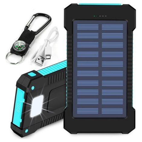 Batería externa para exteriores, carga solar, cargador de batería externo para iPhone/iPad y otros dispositivos inteligentes. (1/5)