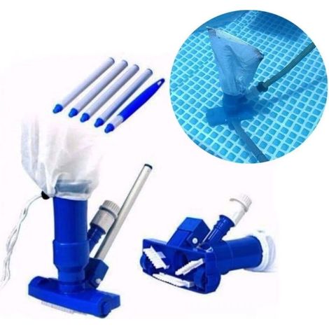 Aspirateur à jet pour piscine, aspirateur de piscine portable avec brosse, sac et manche, accessoires de nettoyage pour piscine, fontaine et spa (1) (1/5)
