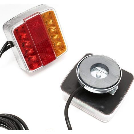 LED-Rückleuchten – mit Magnet und 7-poligem Stecker – 12 V, E11 – Kennzeichenbeleuchtung für Lkw und Anhänger – Verkehrssicherheit (1/4)