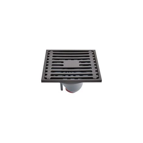 Bonde de Sol Carrée Acier Inoxydable Finition Gris Sablé, Anti-Odeur/Refoulement + Double Filtre, Salle de Bain Cuisine, 98x98mm, Tuyau 50-75mm (1/5)