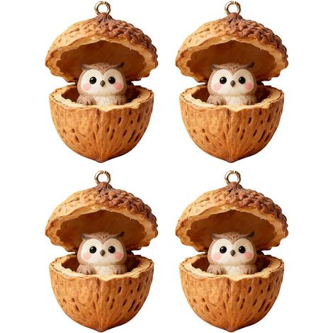 4er-Set bruchsichere Acryl-Tieranhänger in Tannenzapfenform, Weihnachtsbaumdekoration für Fenster, Autoinnenraum, mehrfarbig (1/5)
