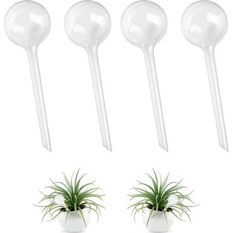 Bolas de riego autocebantes grandes, ideales para plantas en maceta  Riego de plantas en vacaciones  Riego por goteo para plantas de interior y exterior  Paquete de 4 (1/5)