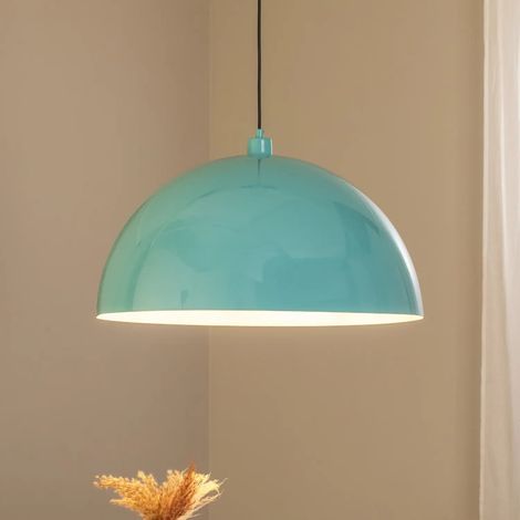 [NEUWERTIG] B-Ware Opviq Kure Hängeleuchte Pendelleuchte Türkis Metall ø 60 Cm E27 Esszimmerlampe