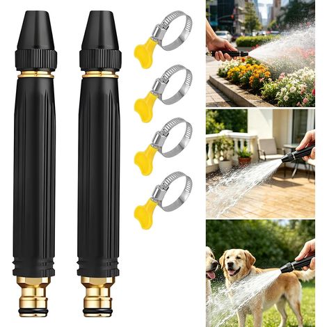 Hochdruck-Bewässerungsdüsenaufsatz Robuster, verstellbarer Handsprühaufsatz Hochdruckdüse für Gartenschläuche Für Rasen, Garten, Bewässerung und Reinigung (2er-Pack) (1/5)