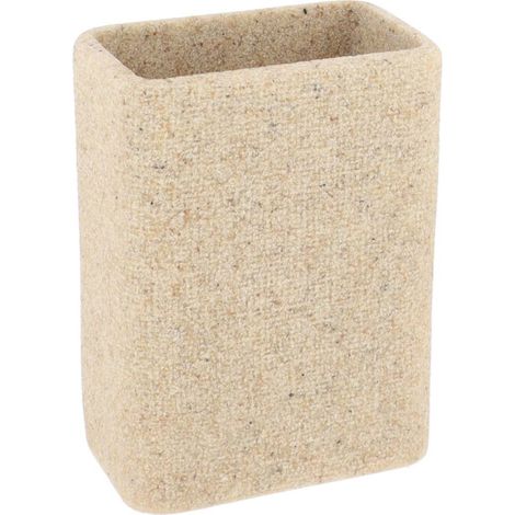 Taza rectangular de poliresina efecto arena - natural - Tendance