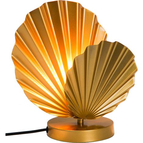 Lampe de chevet en métal doré ACKERMAN – 27 cm – compatible LED E27 – puissance max 40 W – largeur 14 cm – pour décoration intérieure (1/3)